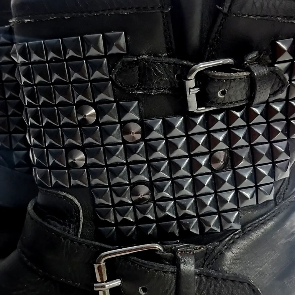 Ash Studded Black Ankle Boots - Picture 10 of 15